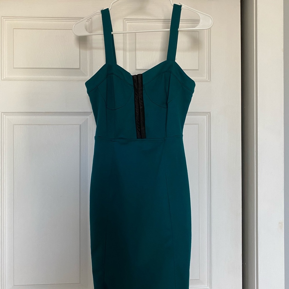 Green and black dress